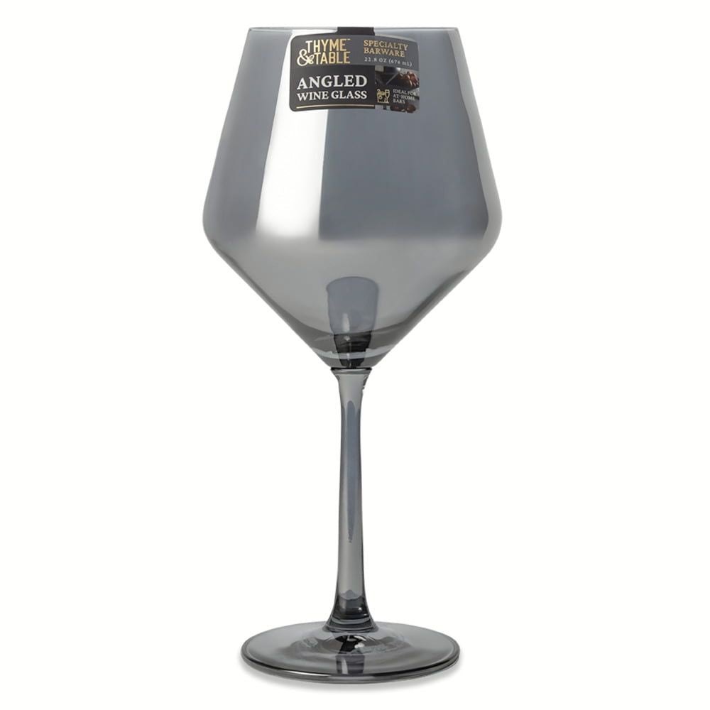 Thyme & Table Angled Wine Glass in Smoke Finish EasyOptionXY LLC