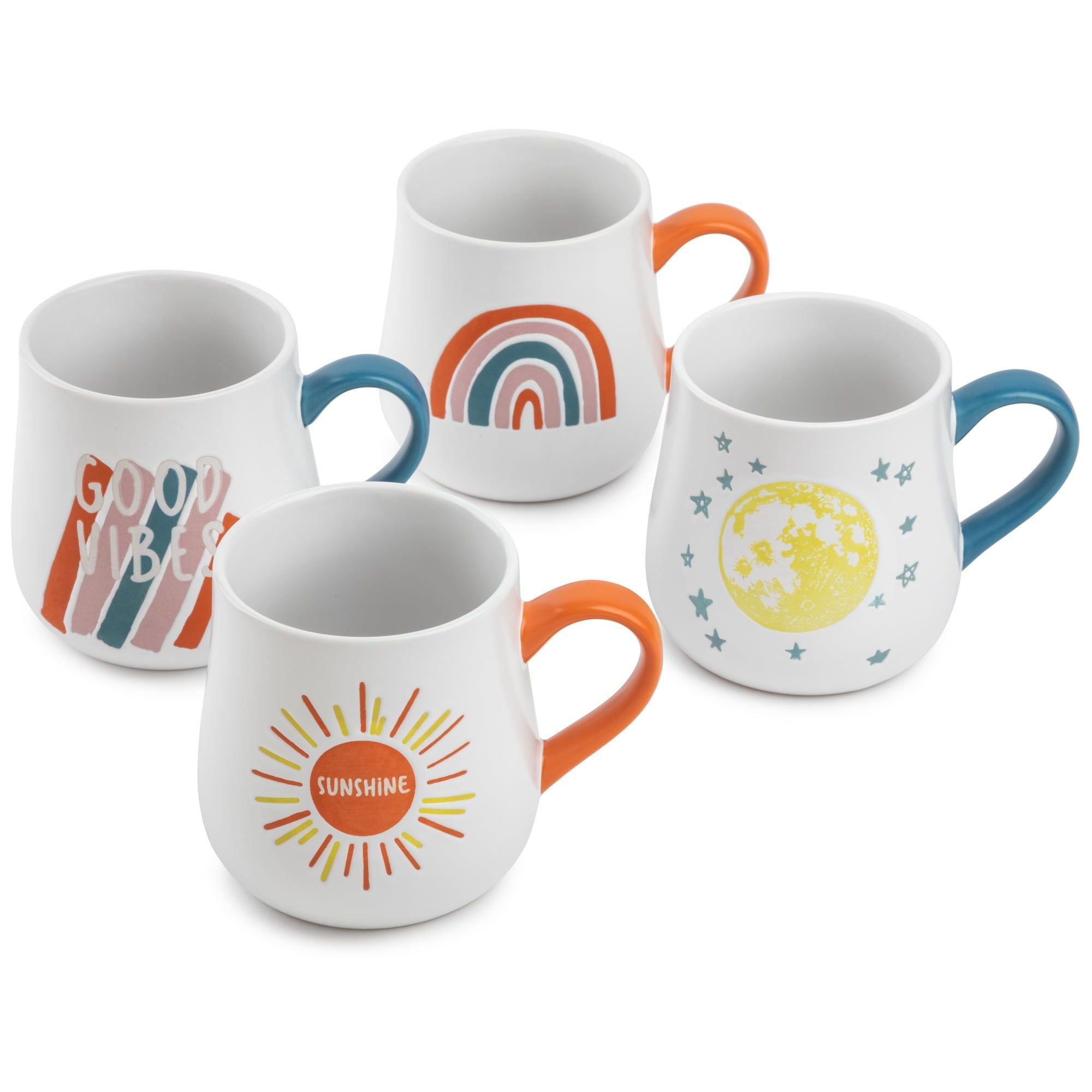 Thyme & Table Stoneware Coffee Mugs, 15 fl oz, Set of 4 EasyOptionXY LLC