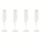Thyme & Table 4-Piece Scalloped Champagne Flute Glass Set