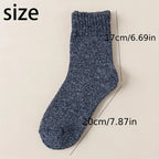 5pairs Socks Men's Winter Terry Socks Fleece Thickened Solid Color Mid Tube Socks Parallel Line Towel Socks Warm Floor Socks Lootquake LLC