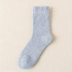 5pairs Socks Men's Winter Terry Socks Fleece Thickened Solid Color Mid Tube Socks Parallel Line Towel Socks Warm Floor Socks Lootquake LLC
