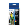 EPSON 822 DURABrite Ultra Ink High Capacity Black & Standard Color Cartridge Combo Pack (T822XL-BCS) Works with WorkForce Pro WF-3820, WF-3823, WF-4820, WF-4830, WF-4833, WF-4834