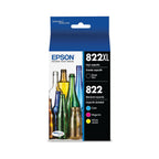 EPSON 822 DURABrite Ultra Ink High Capacity Black & Standard Color Cartridge Combo Pack (T822XL-BCS) Works with WorkForce Pro WF-3820, WF-3823, WF-4820, WF-4830, WF-4833, WF-4834