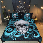 Octopus skull quilt cover three-piece bedding set Pi-Mart