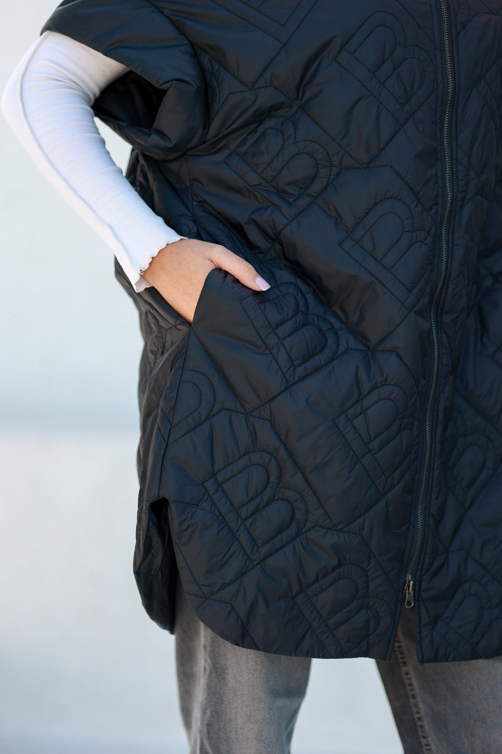 Pre-Order. Re-Stock Ships February 2026. Bianca Relaxed Fit Embossed Vest