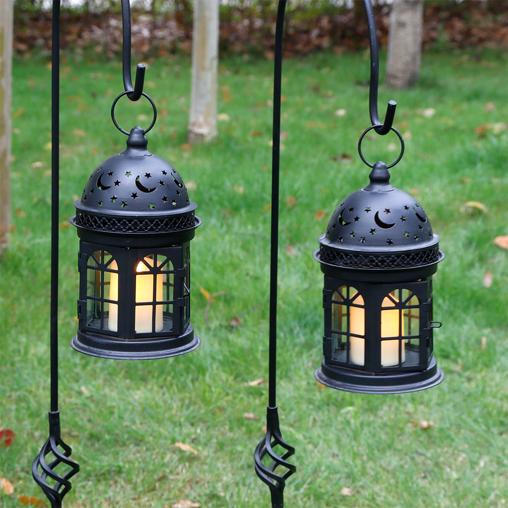 8.5'' H Metal Vintage Hanging Candle Holder Decorative Lanterns (Set of 2) Lootquake LLC