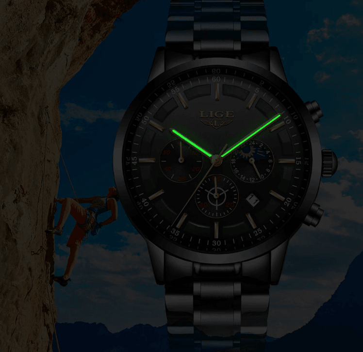 Men's Waterproof  Watch With Chronometers And Date Display Unique Design Perfect Gift Stevvex