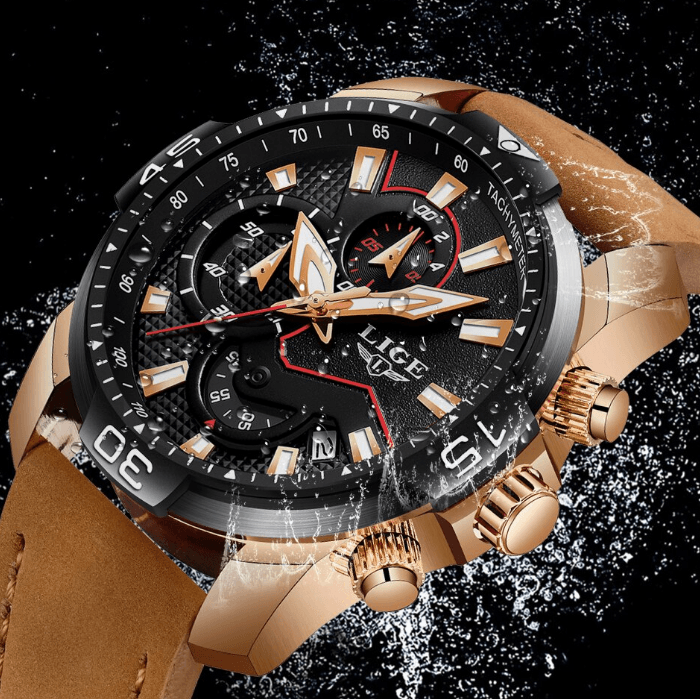 Men's Elegant Waterproof  Watch With Leather Straps   Business Style Watches Unique Design Perfect Gift For Your Man Stevvex