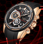 Men's Waterproof Modern Watch With Rubber Straps Multifunction Watches Unique Design Perfect Gift Stevvex