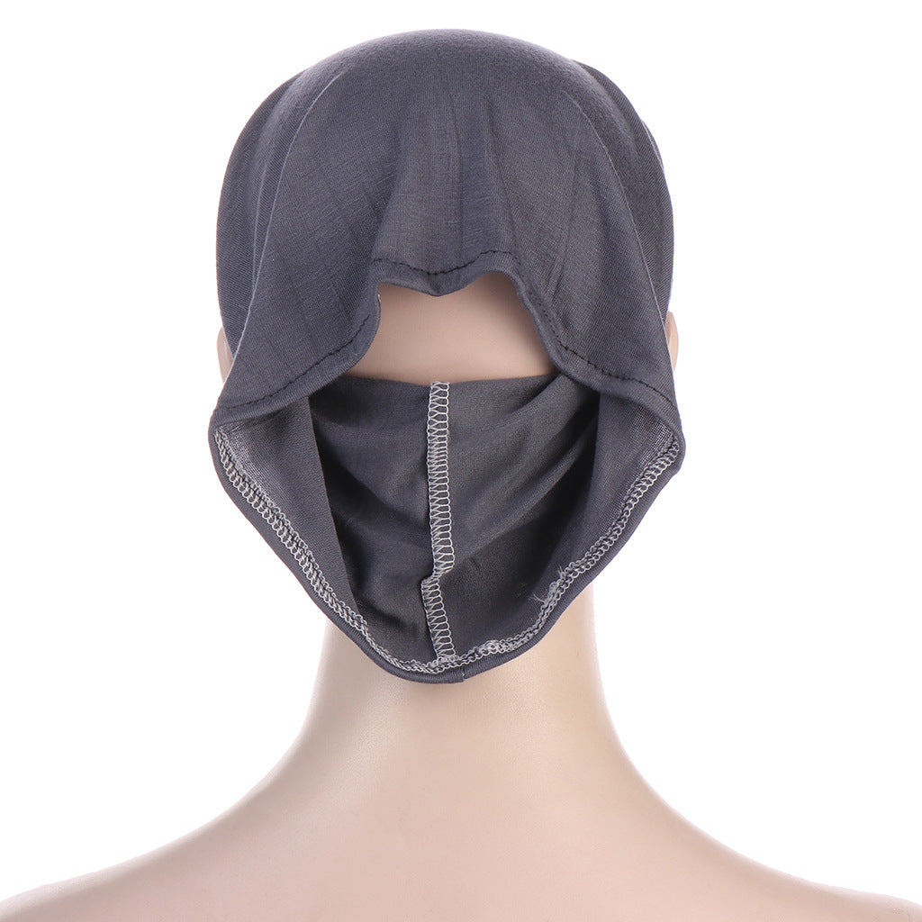 NEW Soft Cotton Hijab Breathable Turban Tie Under Scarf Elegant Ear Hole Stretch Inner Hijabs Lightweight Turban Round Front Under Hijab Caps Female Turban Bonnet Stevvex