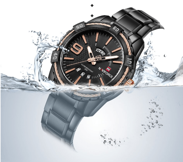 Men's  Luxury Stainless steal Waterproof Watch With Day And Date Display Unique Design Perfect Gift In Modern Metal Men  Wrist Watch Design - SJB-DIAMOND ELITES
