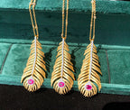 Light Luxury 925 Silver Brushed Feather Pendant Necklace Pi-Mart