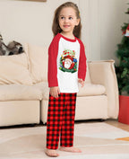 Parent-Child Clothes Set Long Sleeve T-Shirt Plaid Pants Family Matching Pajamas Pi-Mart