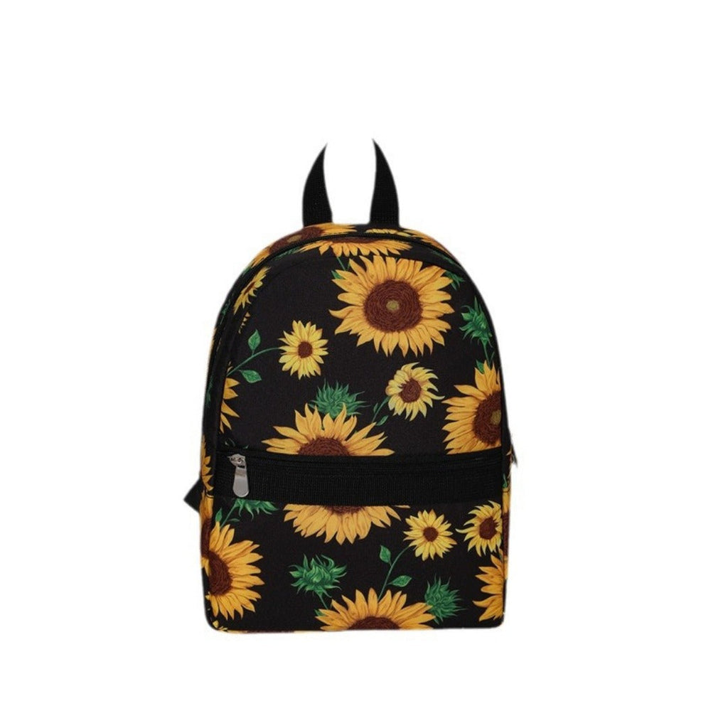 Sunflower pattern backpack, large capacity lightweight backpack purse, travel goods nylon storage backpack - SJB-DIAMOND ELITES