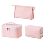 Makeup bags set,Large capacity gym cosmetic bag, PU waterproof cosmetic storage bag, 3pcs a set, makeup bag organizer for College Dorm Camp Gym - SJB-DIAMOND ELITES
