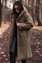 Autumn Winter Fashion Elegant Long Coat Woman Plush Warm Faux Fleece Coat Women Teddy Jacket Female Teddy Coat Outwear Ladies Pi-Mart