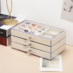 Multi-layer anti-oxidation jewelry box, earrings necklace bracelet jewelry storage box large capacity - SJB-DIAMOND ELITES