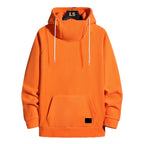 Unisex Loose Fit Fleece Pullover Hoodie - Autumn Casual Hooded Sweatshirt (Grey, Black, Orange, Khaki) Pi-Mart