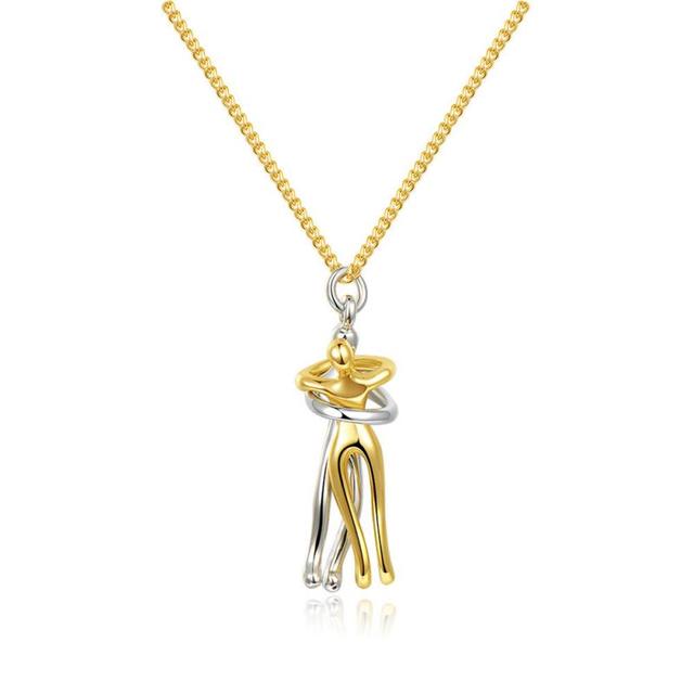 Couple Hugging Pendant Necklace Pi-Mart