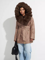Genuine Polar Fox Fur Trim Rabbit Fur Insulated Parka - SJB-DIAMOND ELITES