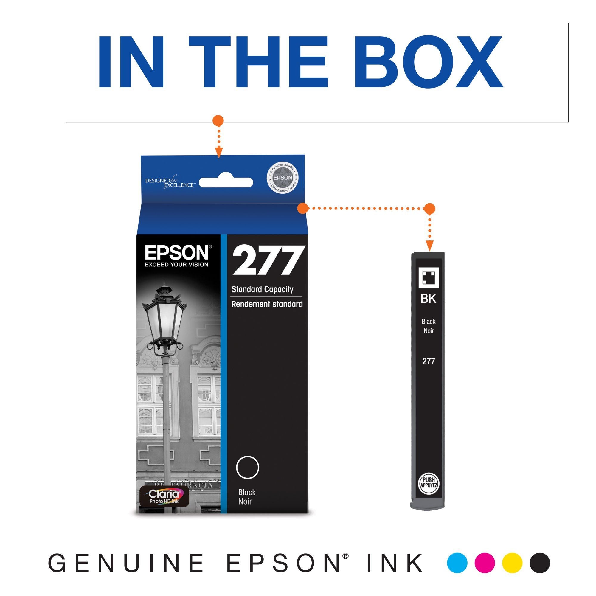 EPSON 277 Claria Photo HD Ink Standard Capacity Black Cartridge (T277120-S) Works with Expression Photo XP-850, XP-860, XP-950, XP-960, XP-970