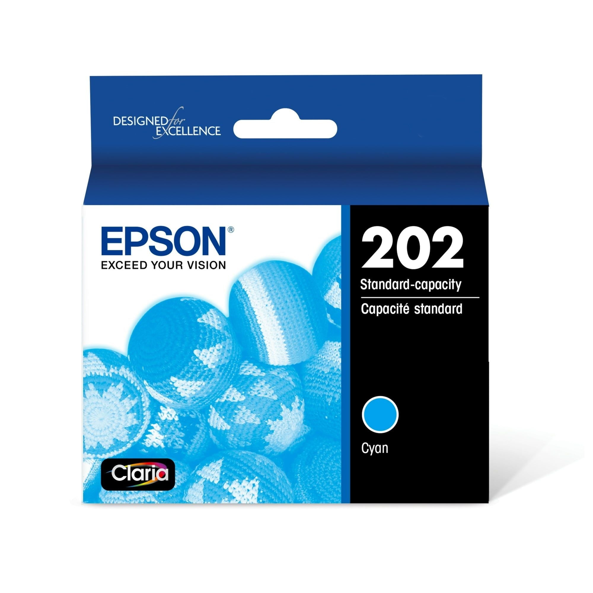 EPSON 202 Claria Ink Standard Capacity Cyan Cartridge (T202220-S) Works with WorkForce WF-2860, Expression XP-5100