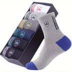 5 Pairs Of Men's Mid Crew Sport Socks, Sweat-absorbing Comfy Breathable Socks For Men's Basketball Training, Running Outdoor Activities Lootquake LLC