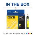 EPSON 702 DURABrite Ultra Ink Standard Capacity Yellow Cartridge (T702420-S) Works with WorkForce Pro WF-3720, WF-3730, WF-3733