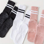 3pcs Women's Non-Slip Yoga & Pilates Socks with Grips - Breathable, Comfort Fit for Barre & Ballet, Yoga Socks, Pilates Socks - For Women - Suitable for Yoga, Pilates, Barre & Ballet - Perfect Gift for Fitness Enthusiasts Lootquake LLC