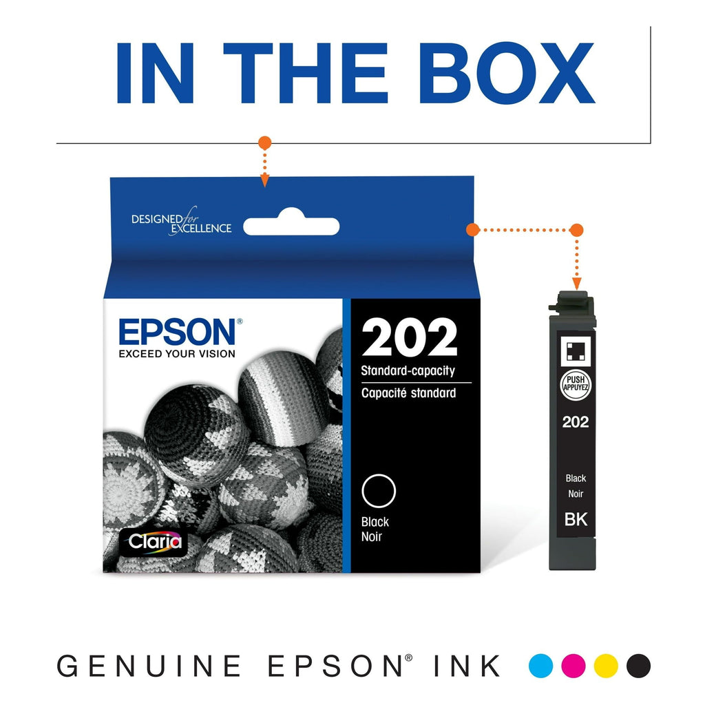 Epson 202 Standard-capacity Black Ink Cartridge for XP-5100 and WF-2860