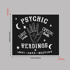 1pc, Tapestry Moon and Star Psychic Readings Black Mandala Halloween Decoration Wall Hanging Hand Bohemian Wall Blanket Bedroom Living Room Home Decors (Psychic Reading) Lootquake LLC