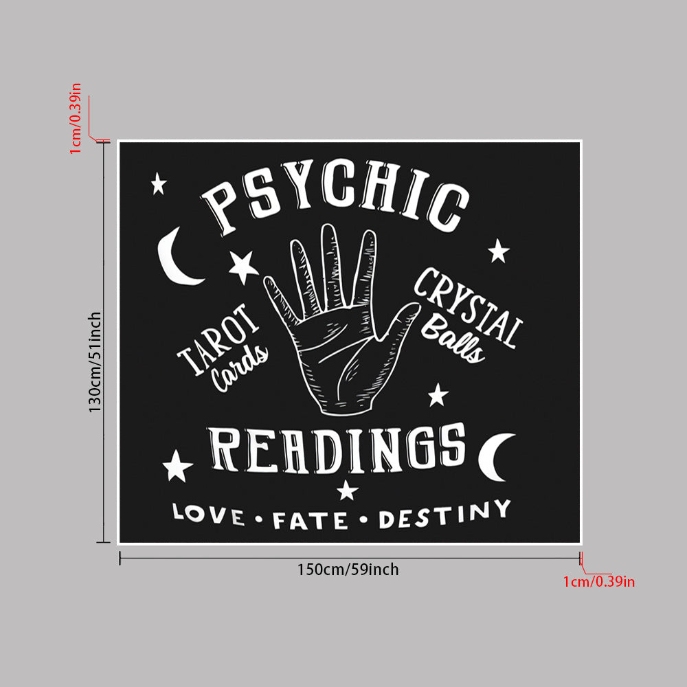 1pc, Tapestry Moon and Star Psychic Readings Black Mandala Halloween Decoration Wall Hanging Hand Bohemian Wall Blanket Bedroom Living Room Home Decors (Psychic Reading) Lootquake LLC
