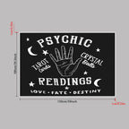1pc, Tapestry Moon and Star Psychic Readings Black Mandala Halloween Decoration Wall Hanging Hand Bohemian Wall Blanket Bedroom Living Room Home Decors (Psychic Reading) Lootquake LLC