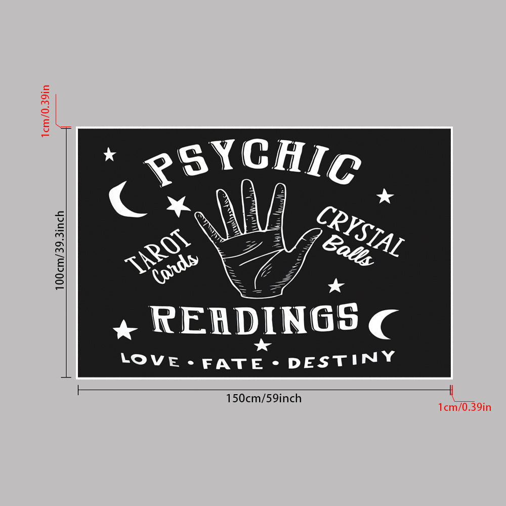 1pc, Tapestry Moon and Star Psychic Readings Black Mandala Halloween Decoration Wall Hanging Hand Bohemian Wall Blanket Bedroom Living Room Home Decors (Psychic Reading) Lootquake LLC