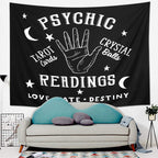 1pc, Tapestry Moon and Star Psychic Readings Black Mandala Halloween Decoration Wall Hanging Hand Bohemian Wall Blanket Bedroom Living Room Home Decors (Psychic Reading) Lootquake LLC