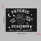 1pc, Tapestry Moon and Star Psychic Readings Black Mandala Halloween Decoration Wall Hanging Hand Bohemian Wall Blanket Bedroom Living Room Home Decors (Psychic Reading) Lootquake LLC
