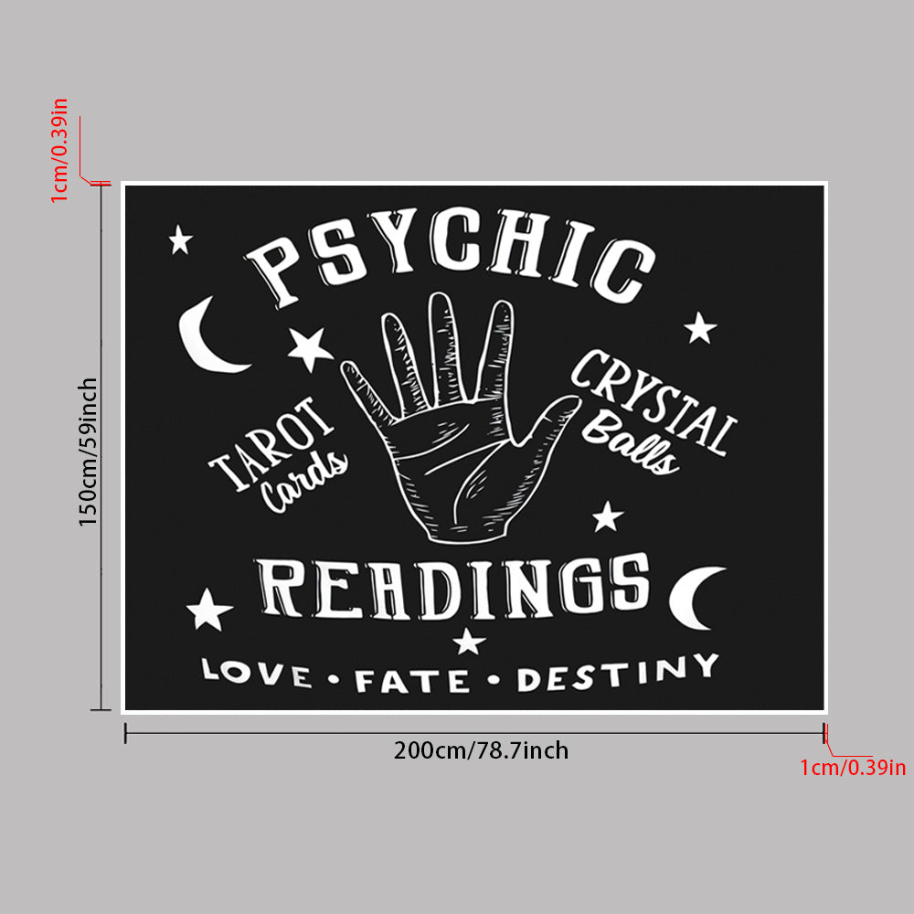 1pc, Tapestry Moon and Star Psychic Readings Black Mandala Halloween Decoration Wall Hanging Hand Bohemian Wall Blanket Bedroom Living Room Home Decors (Psychic Reading) Lootquake LLC