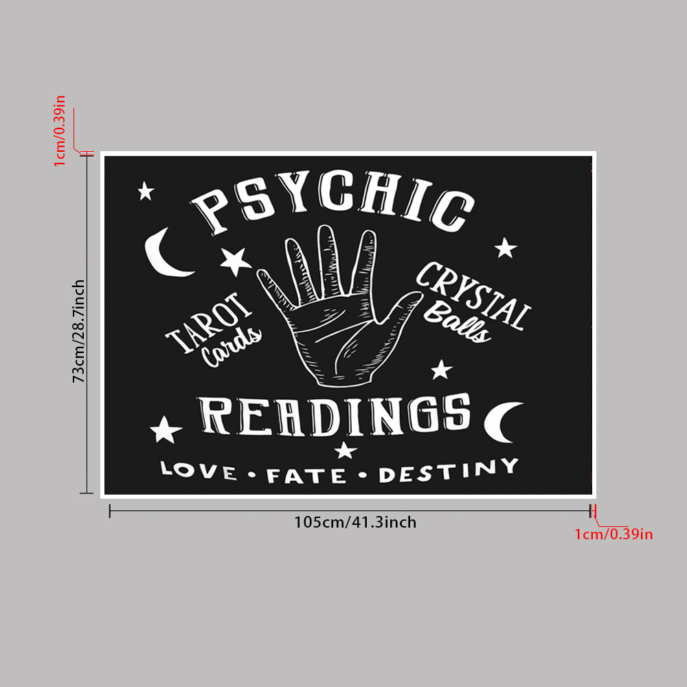 1pc, Tapestry Moon and Star Psychic Readings Black Mandala Halloween Decoration Wall Hanging Hand Bohemian Wall Blanket Bedroom Living Room Home Decors (Psychic Reading) Lootquake LLC