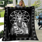 1pc Demonic Goat Baphomet Blanket 3D Printing Flannel Throw Blanket Bedroom Living Room Sofa Camping Travel Comfortable And Soft Blanket