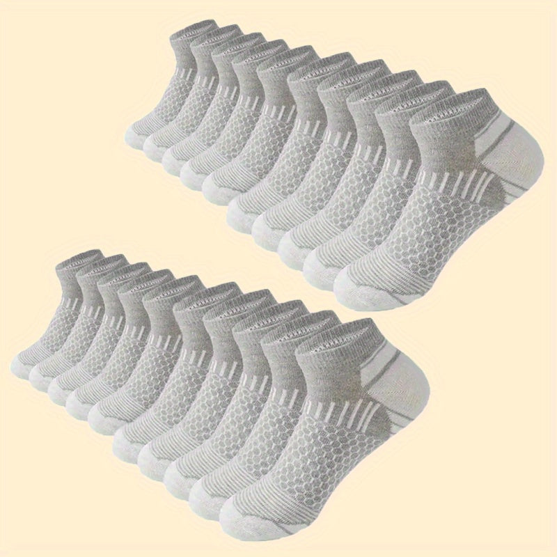 20 Or 60 Pairs Of Men's Low Cut Socks, Anti Odor & Sweat Absorption, Comfy & Breathable, Elastic Sport Socks, All Seasons Wearing Lootquake LLC