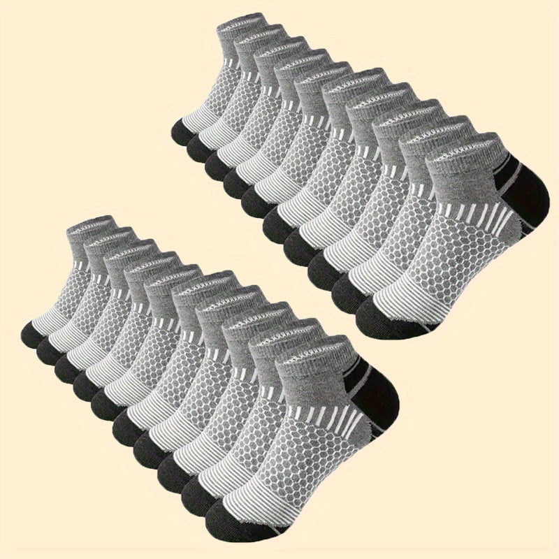 20 Or 60 Pairs Of Men's Low Cut Socks, Anti Odor & Sweat Absorption, Comfy & Breathable, Elastic Sport Socks, All Seasons Wearing Lootquake LLC