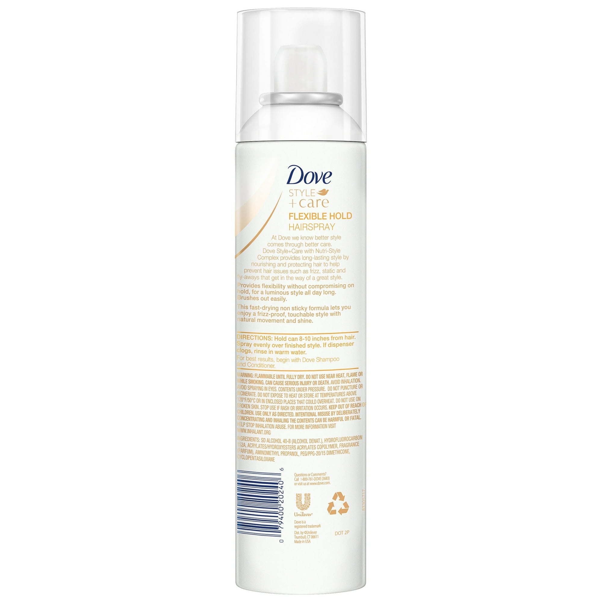Dove Style+Care Hairspray Flexible Hold, 7 oz