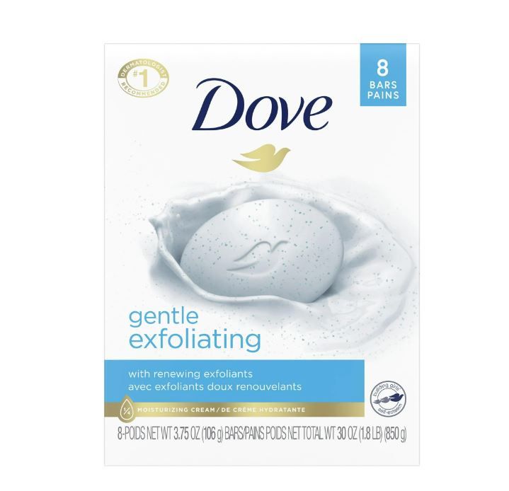 Dove Gentle Exfoliating Women's Beauty Bar Soap All Skin Type, 3.75 oz (8 Bars) EasyOptionXY LLC
