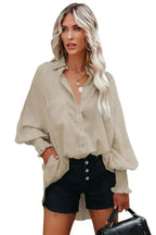 Spring And Autumn New Lapel Shirts Thin Mid Length Striped Casual Long - SJB-DIAMOND ELITES