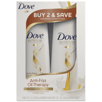 Dove Nutritive Solutions Shampoo and Conditioner Anti-Frizz Oil Therapy 12 oz, 2 count