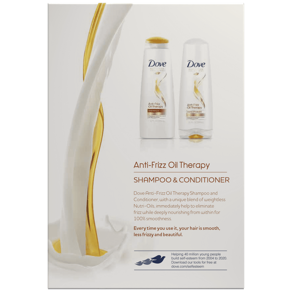 Dove Nutritive Solutions Shampoo and Conditioner Anti-Frizz Oil Therapy 12 oz, 2 count