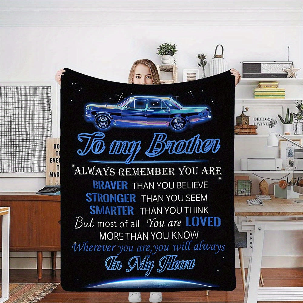 To My Brother, You Are My Hero, Four Seasons Office Chair Flannel Blanket With Text Pattern