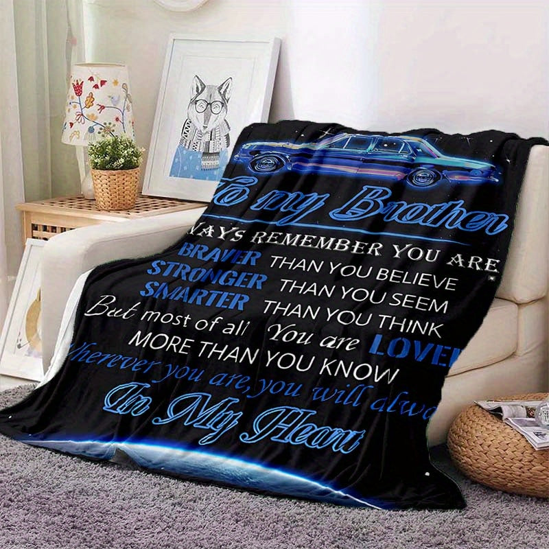 To My Brother, You Are My Hero, Four Seasons Office Chair Flannel Blanket With Text Pattern