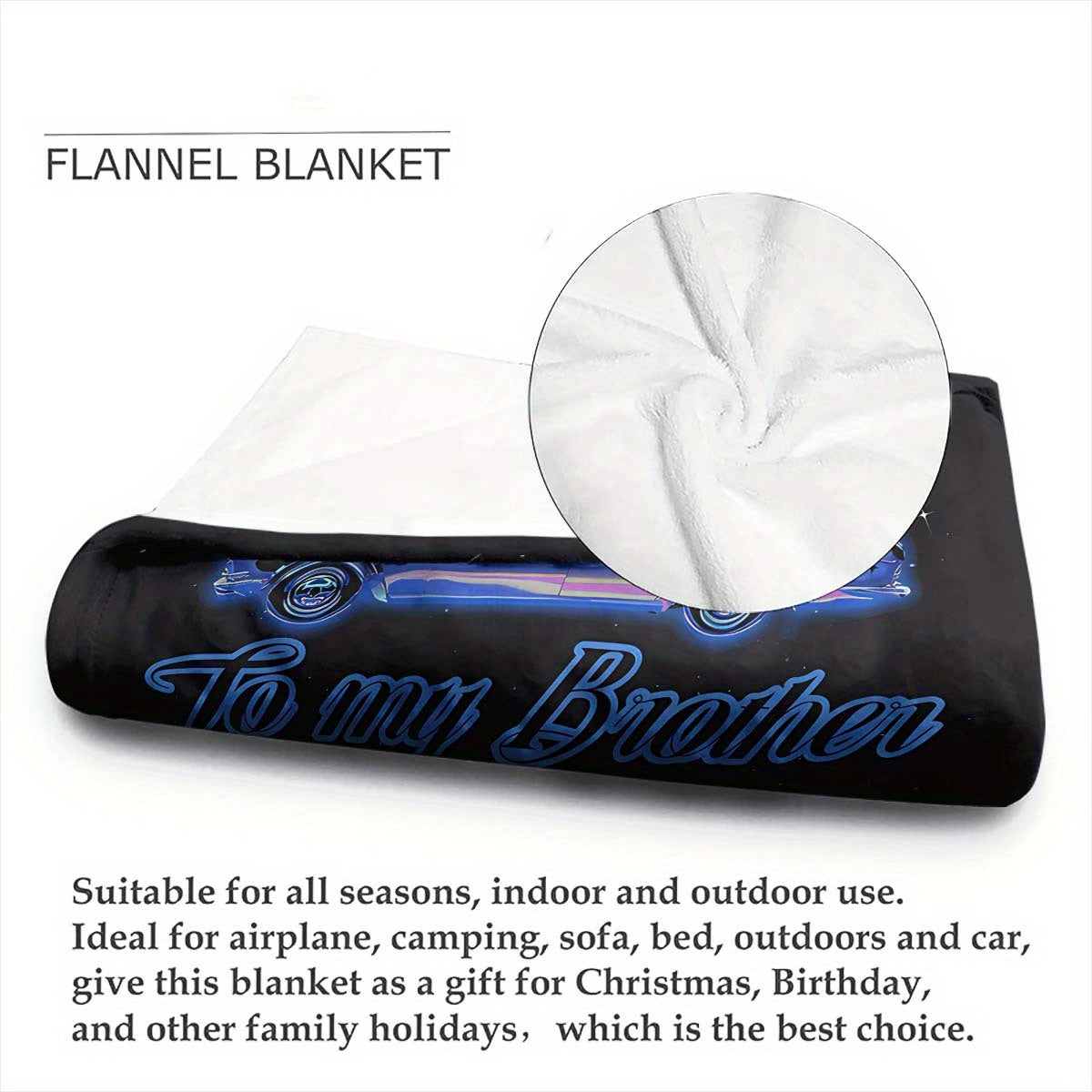 To My Brother, You Are My Hero, Four Seasons Office Chair Flannel Blanket With Text Pattern