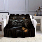 1pc Gorilla Velvet Blanket - Vibrant 3D Printed Design with Dyeing Technology, Thermal Insulation for Ultimate Warmth, Soft and Plush for Unparalleled Comfort - Perfect for Cozying Up in Bedroom, Living Room, Office, or Outdo